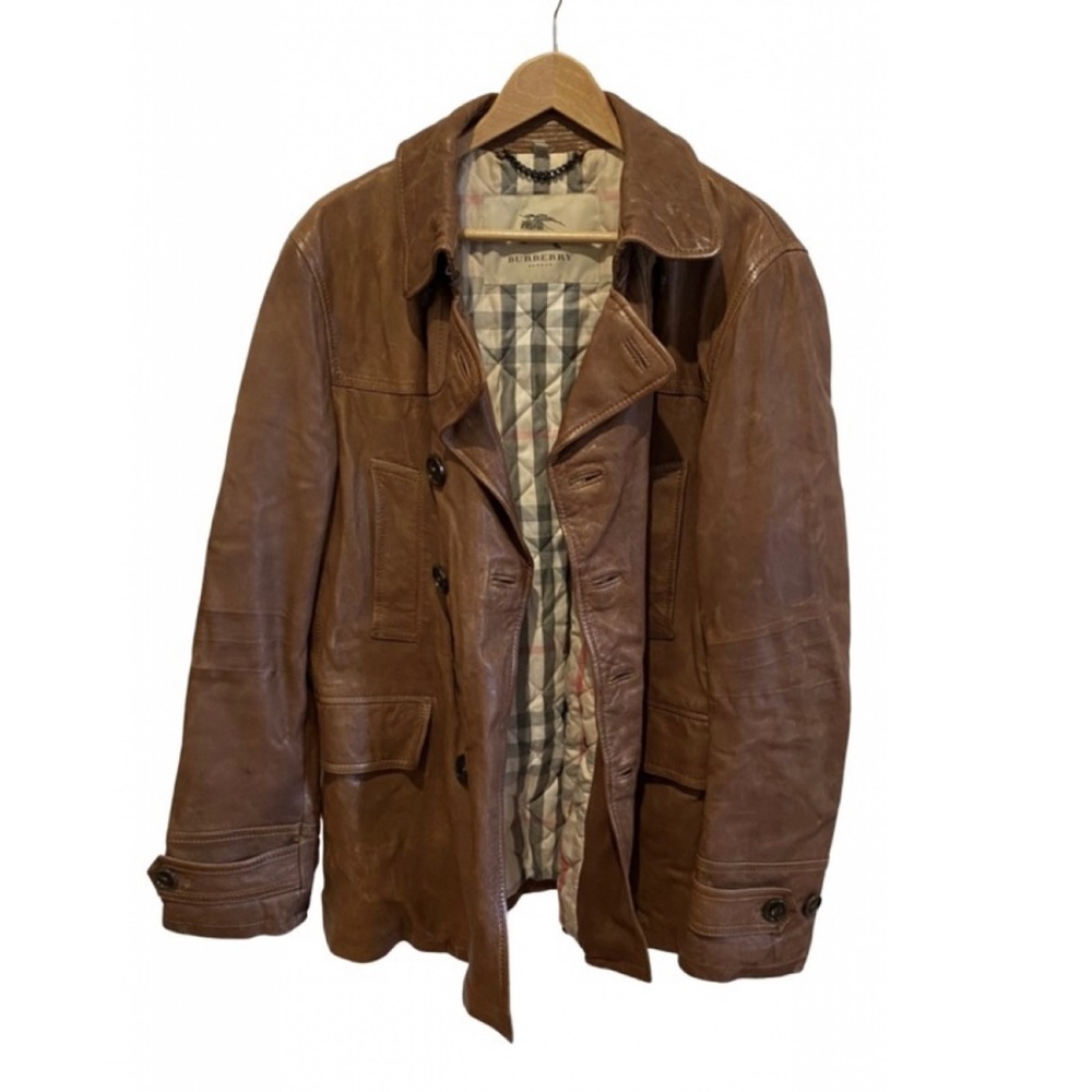 Mens Burberry Leather Peacoat Sz XXL/54. Fits like a US/XL